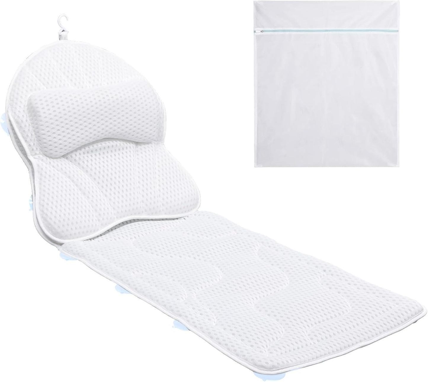 Luxury Spa Bath Pillow, Thick Full Body Cushion with Laundry Bag, Non-Slip Memory Foam for Head, Neck, Back Support, Ideal Women's Soaking Tub Gift