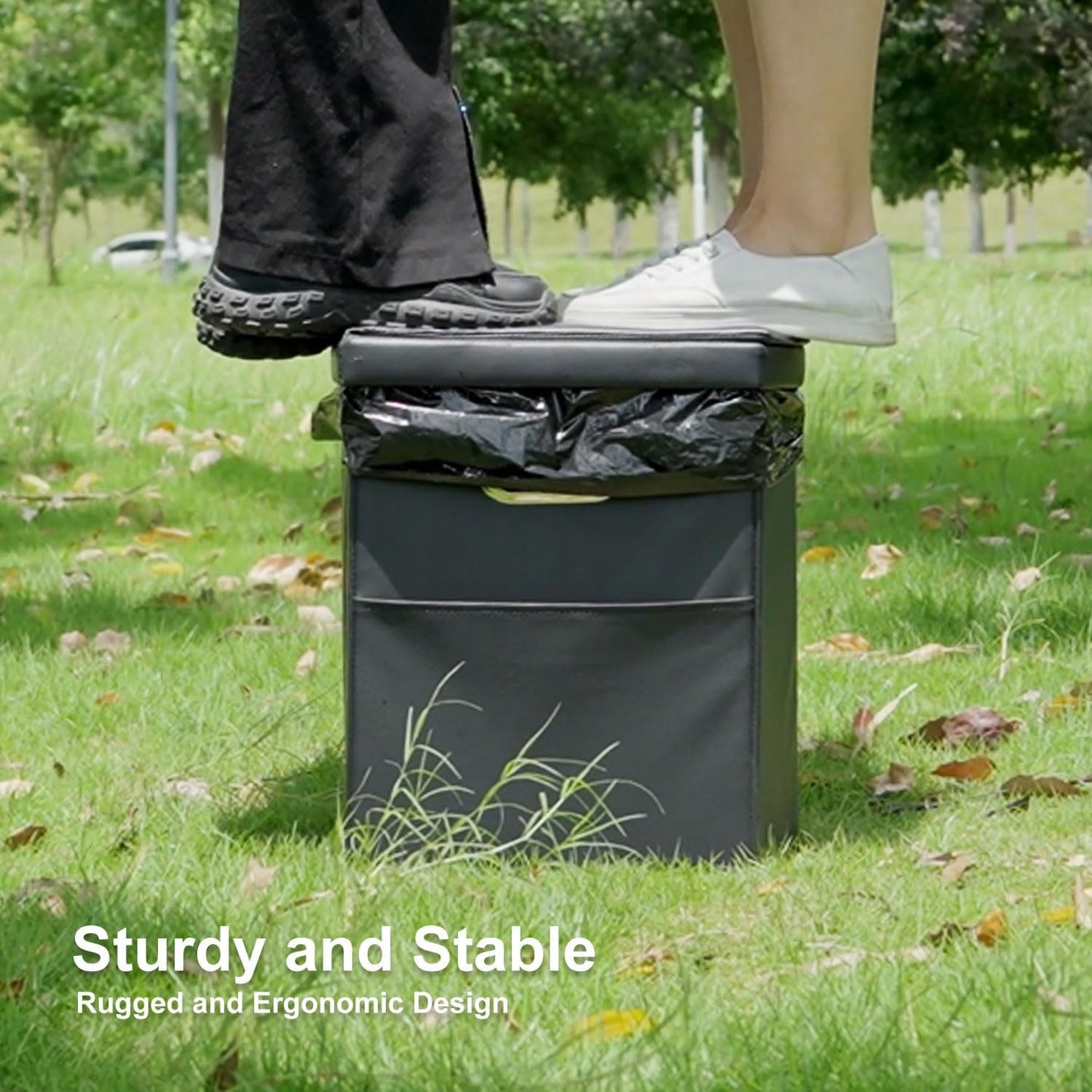 Upgrade XL Portable Toilet for Adults, Extra Large Portable Travel Floding Toilet, Camping Tall Toilets with Lid for Adults and Kids Compact Potty for Car,Hiking,Beach and Camping