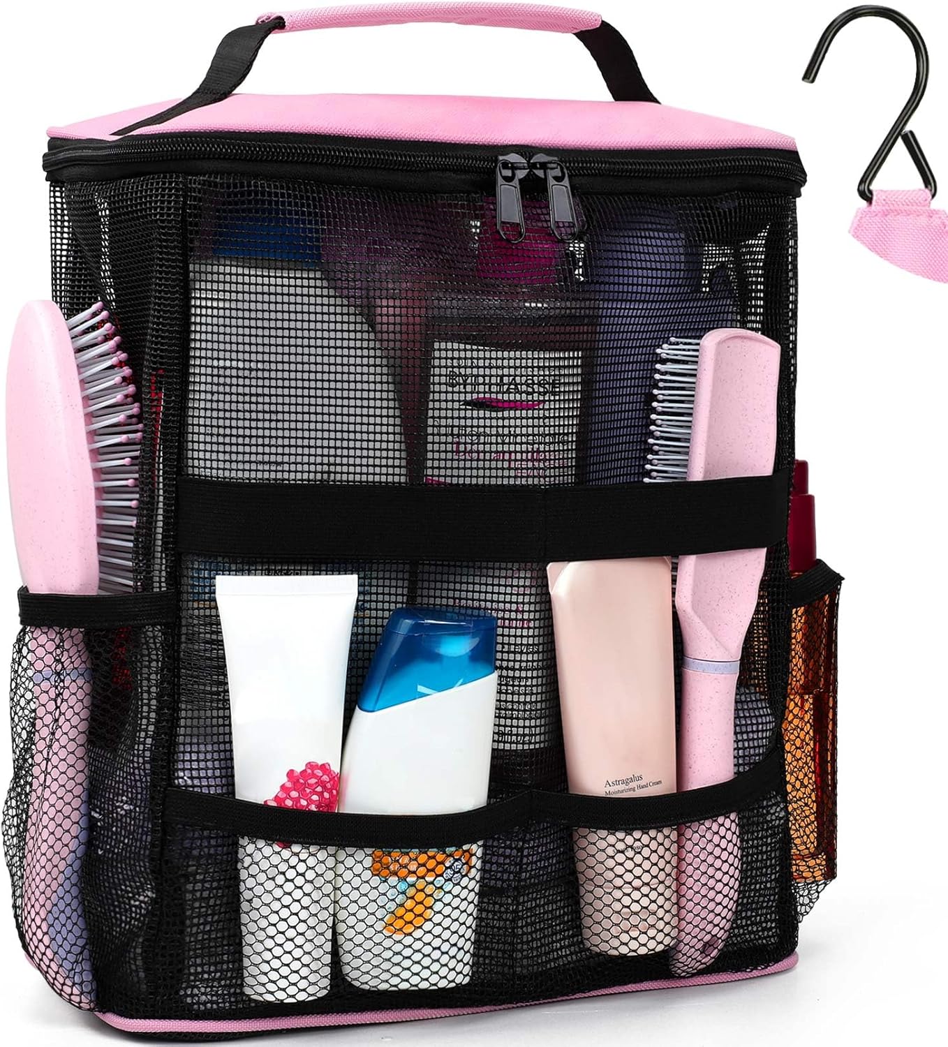 Mesh Shower Caddy,Portable HangingTravel Toiletry Bag Dorm Room Essentials for College Students Girls,Large Makeup Organizer for Full-Sized Toiletries,Travel Essentials for Women Girls Camping Beach