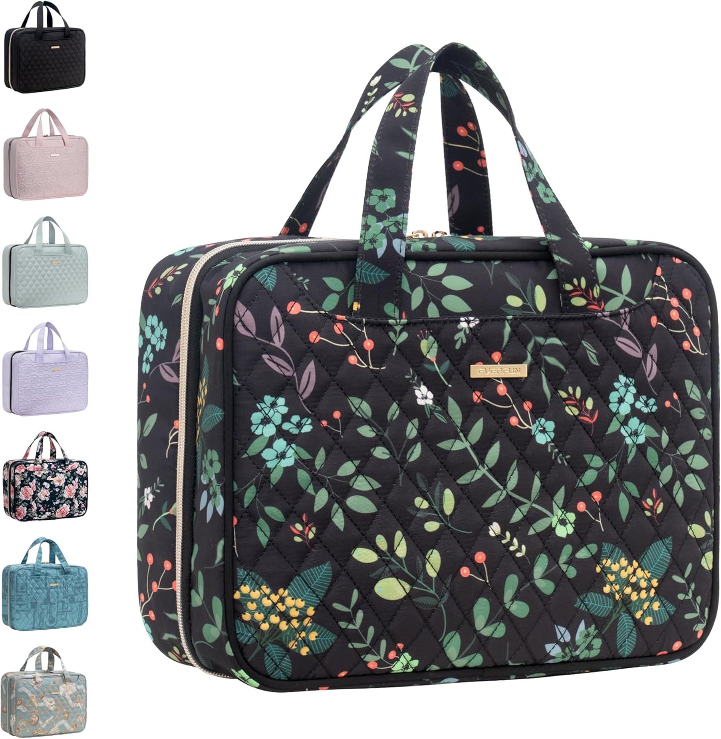 Everfun Hanging Travel Toiletry Bag for Women Traveling With Leakproof Compartment Makeup Cosmetic Organizer Dopp Kit Travel Accessories Essentials Must Have