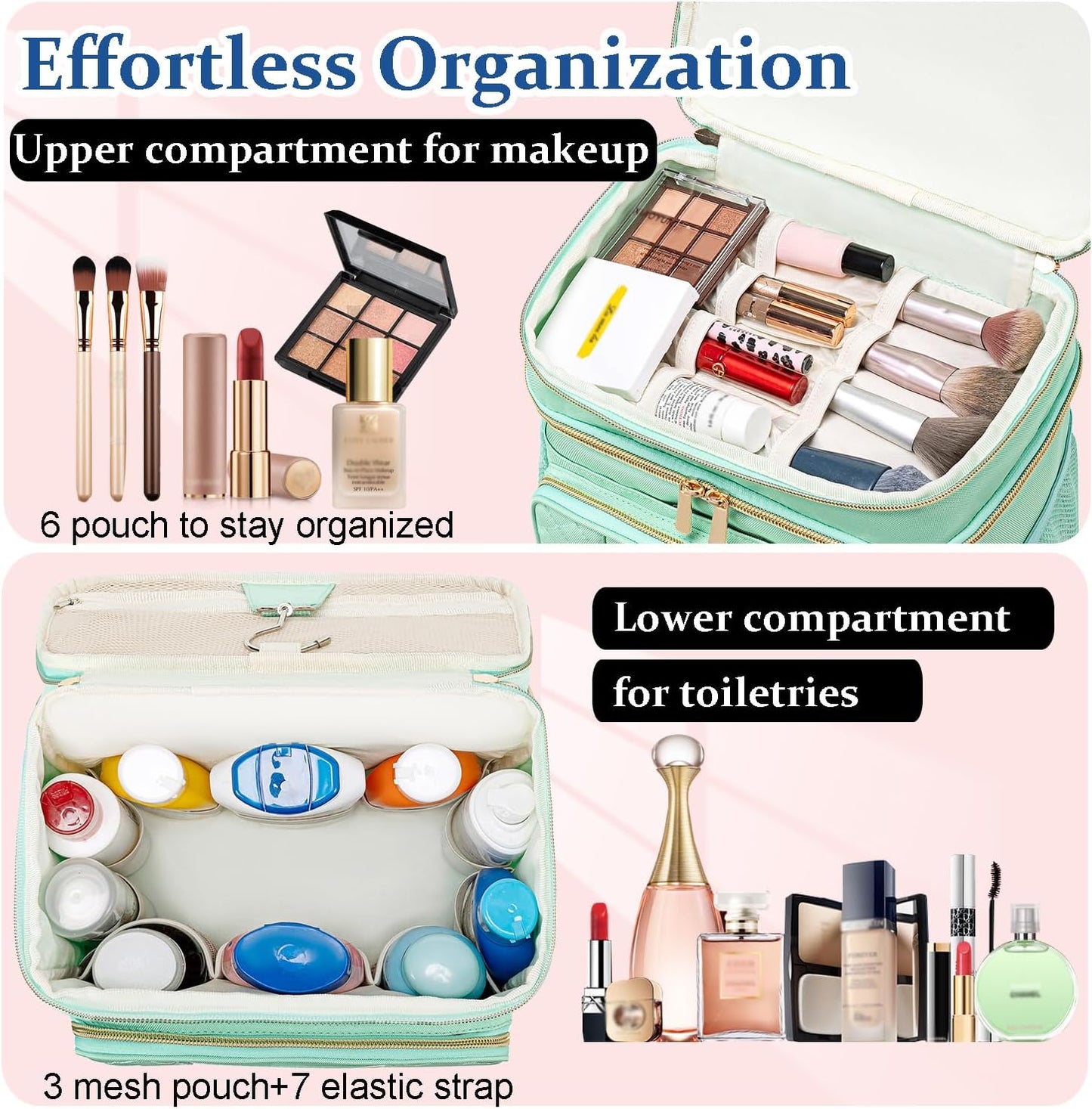 Large Toiletry Bag for Women Men,Waterproof Portable Shower Caddy for College Dorm,Bathroom Bag, Quick Dry Shower Bag Hanging Toiletry Bags for For Full Sized Toiletries And Cosmetics