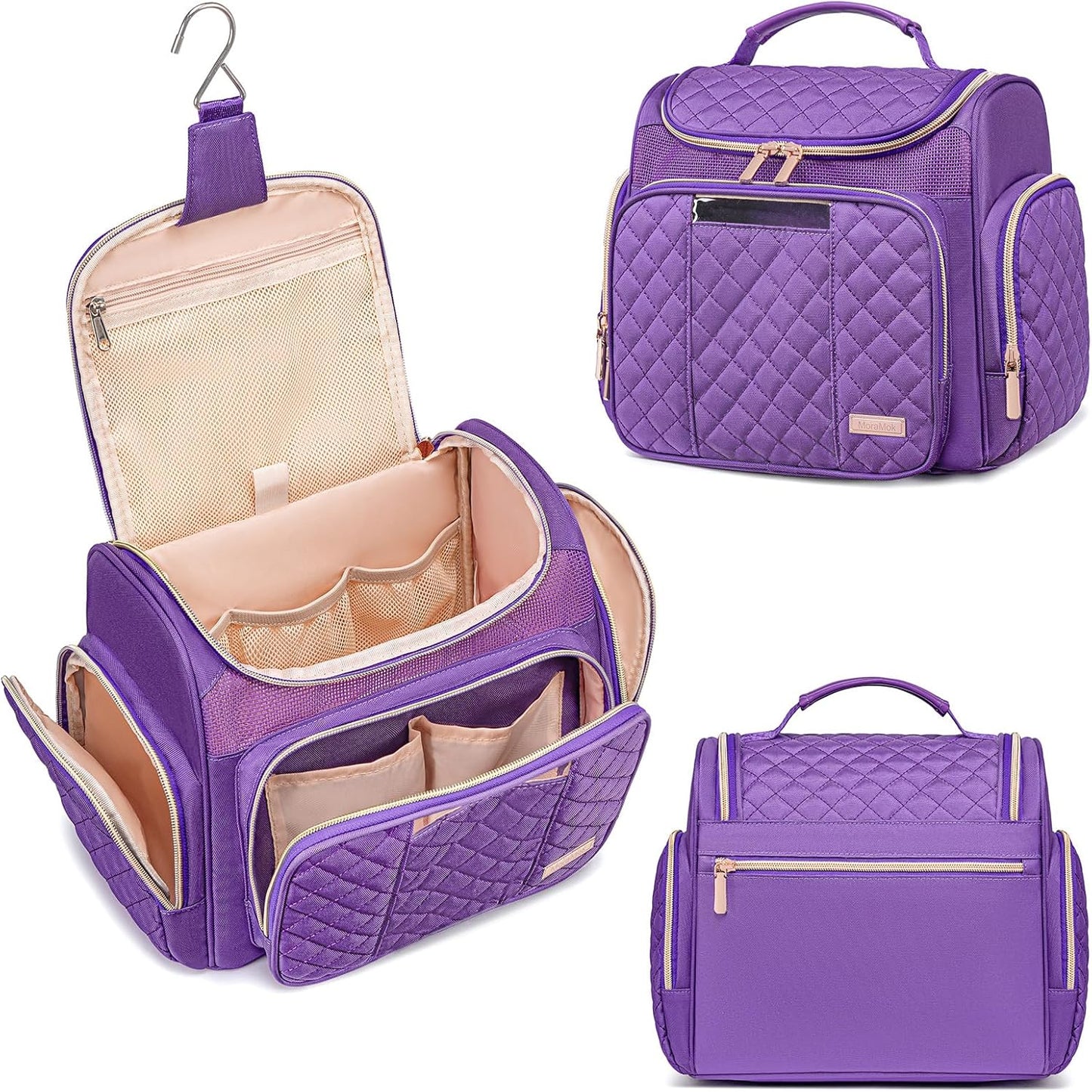 Large Toiletry Bag for Women Men,Bathroom Bag,Water Resistant Makeup Bag,Portable Shower Caddy for College Dorm,Hanging Shower Bag with Transparent Waterproof Phone Pocket